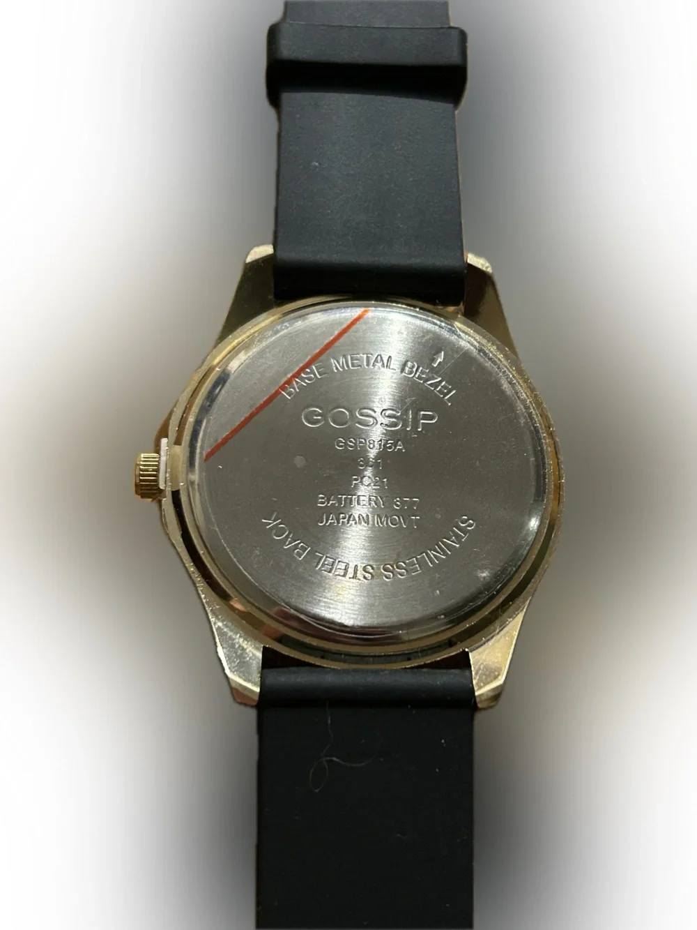 NWOT GOSSIP Quartz Women's Analog Watches - Red, White, Black Silicone Bands